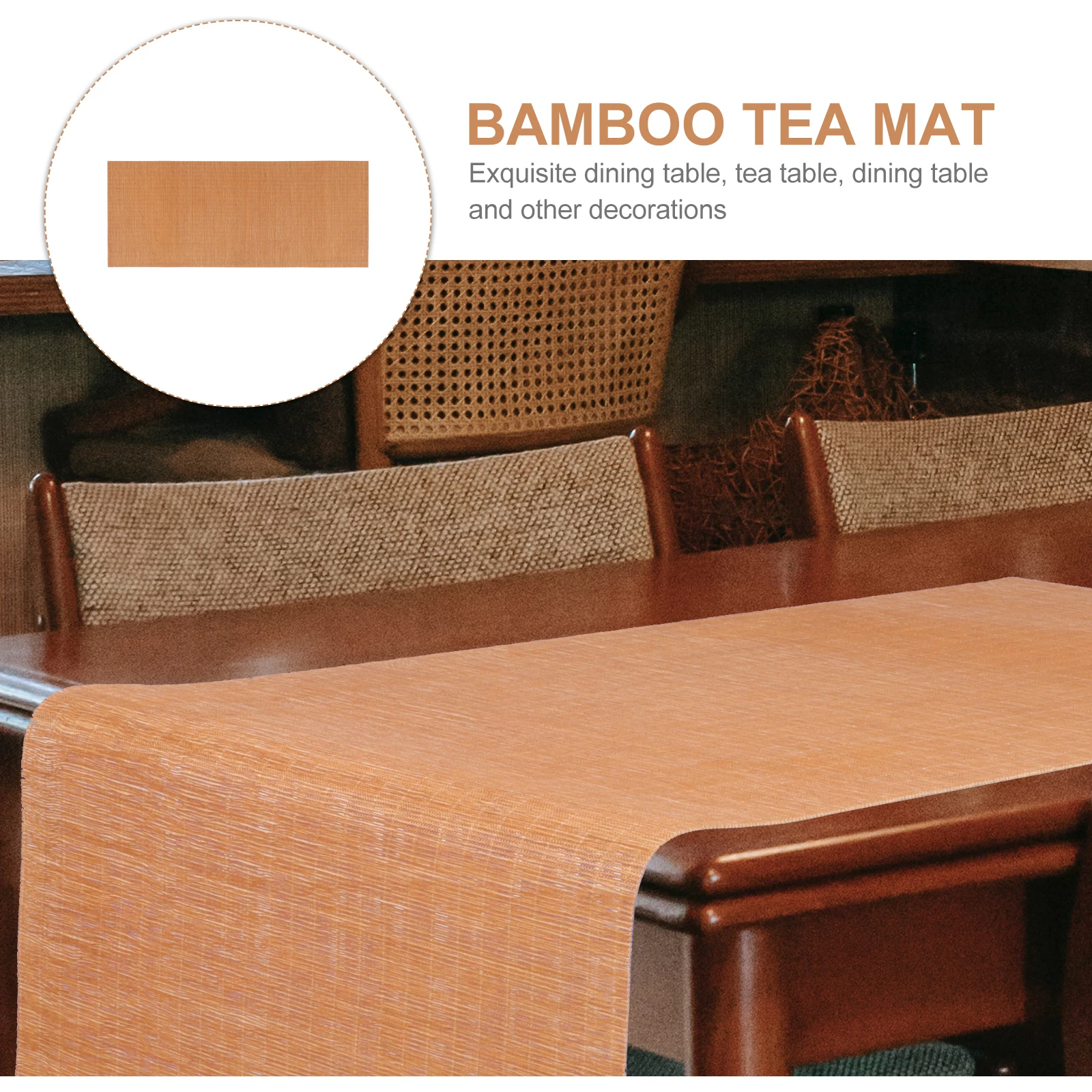 

Bamboo Mat Waterproof Table Runner Tea Set Table Runner for Hotel Restaurant Decoration Farmhouse Style Tea Cushion