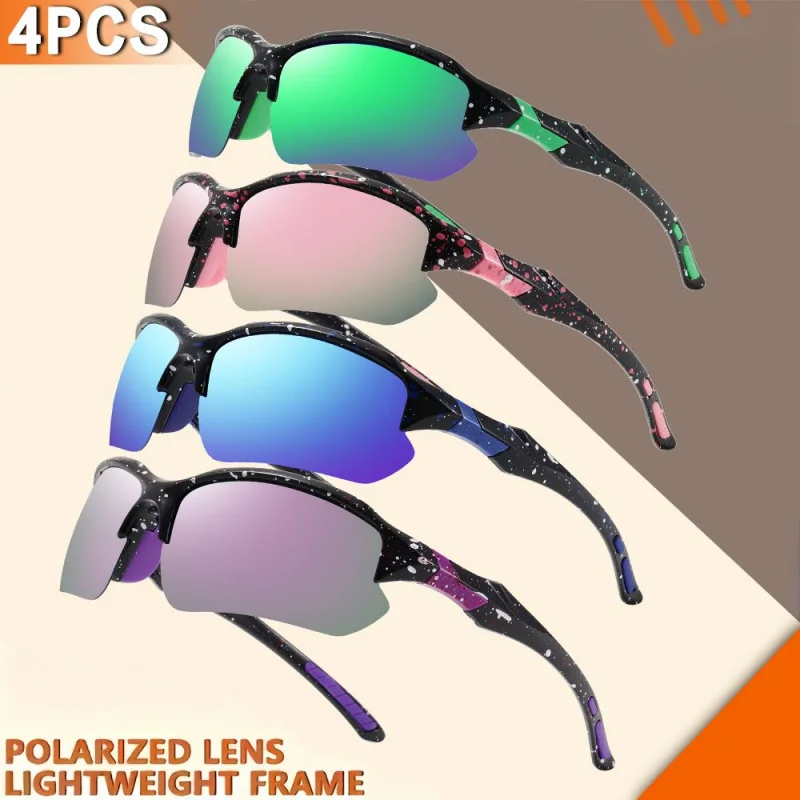 4 قطع، مجموعة نظارات شمسية عصرية للرجال، مجموعة خصم، مناسبة للحفلات واللعب والسفر #1
