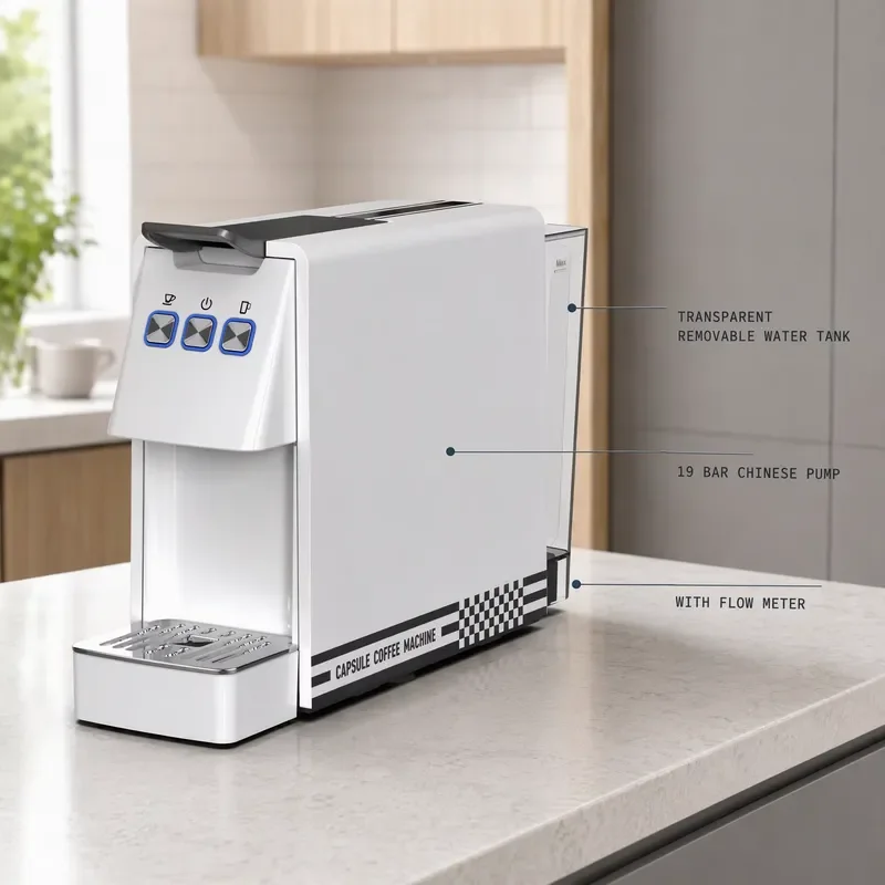 For Professional Capsule Brewer Customizable Volume Nes Compatible Capsule Coffee Machine 19Bar