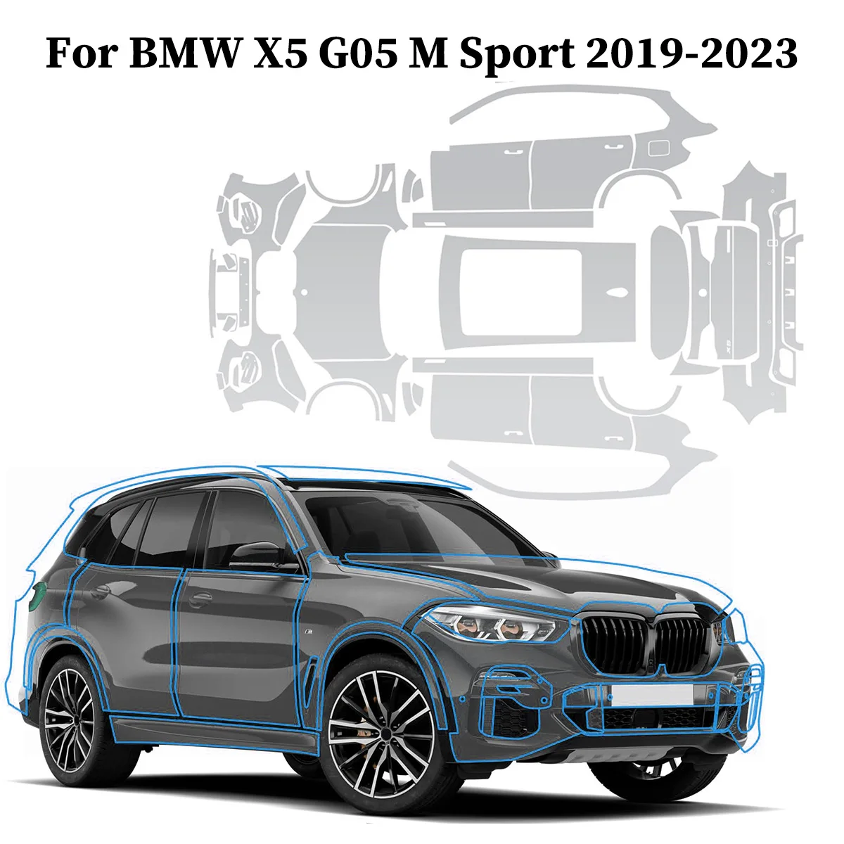 

For BMW X5 G05 M Sport 2019-2023 TPU Paint Protection Film Pre-cut PPF Anti-Scratch Cover Car Clear Bra Resistant Kit Repairable