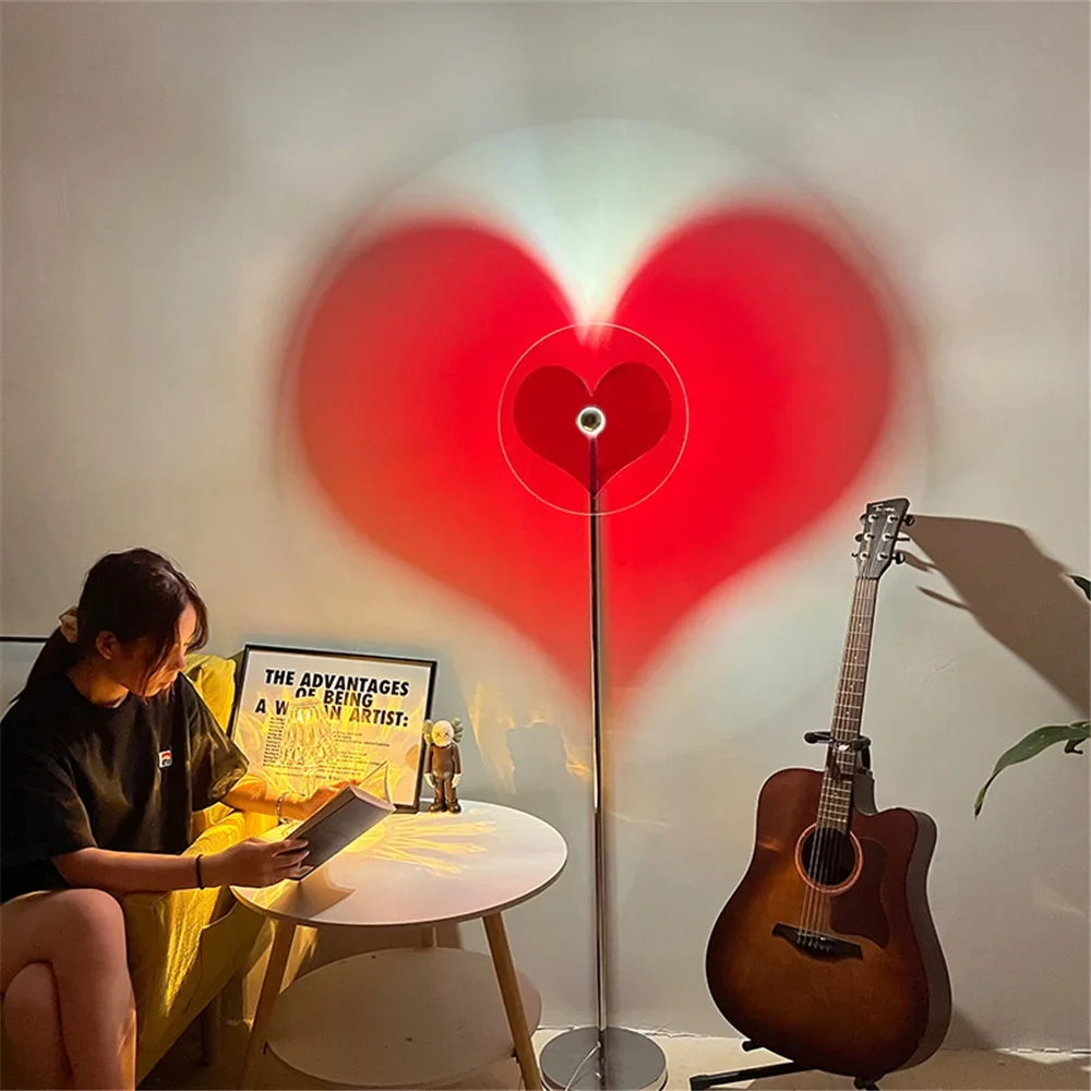 Romantic Love Acrylic Led Floor Lamp for Table Lamp Wedding Projection Bedroom Ambience Light