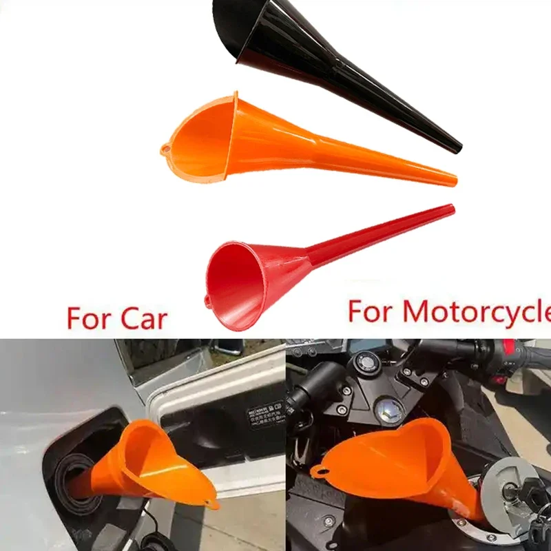 Car Motorcycle Plastic Long Mouth Funnel Oil Car Funnel One Hand Portable Motorcycle Gas Funnel