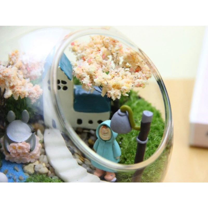 Micro Landscape Oblique Glass Vase, Moss, Succulent DIY Ecological Bottle, Crystal Glass Home Accessories