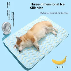 Colchoneta de seda fría para perros pequeños y medianos, transpirable