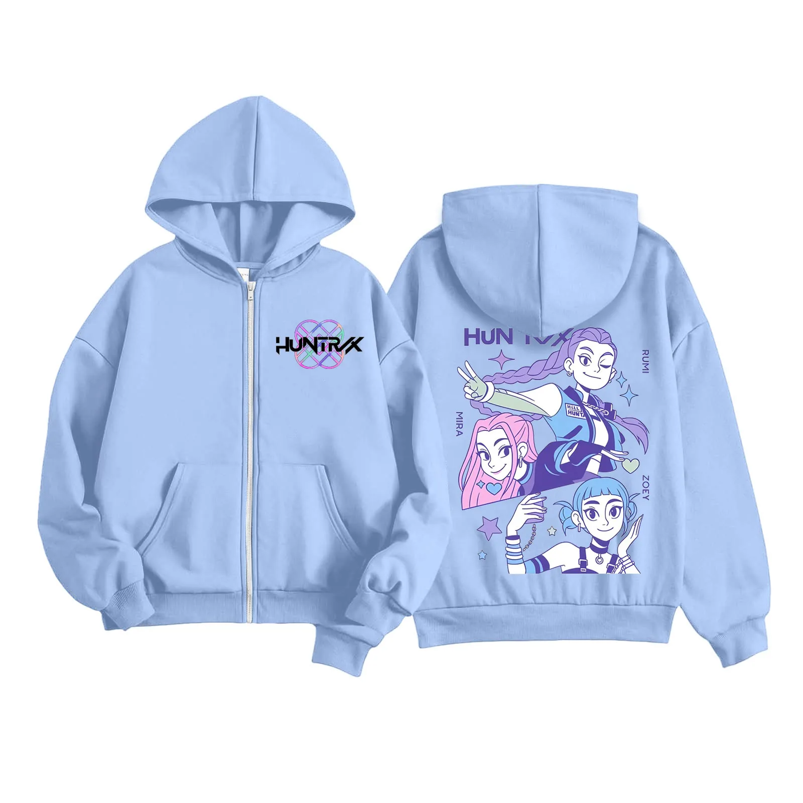 

Kpop Demon Hunters Kids Coats Hoodie For Girls Fashion Cute Graphic Sweatshirts Kid Clothes Sports Tops With Pockets 초등학생 여아 옷