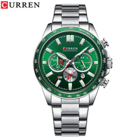 Curren 8418 Men's Watch Calendar Steel Strip Watch Six Pin Multifunctional Chronograph Quartz Waterproof Watches for Man Reloj