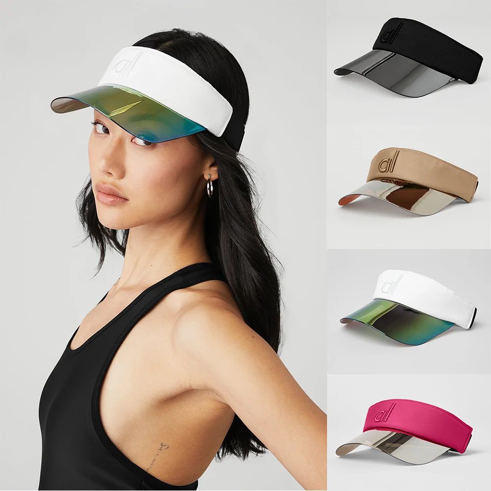 AL Yoga Sun Visor Cap Baseball Hat Embroidered Unisex Sun Protection Outdoor Sport Sunshade Open Top Baseball Hat Couple Style