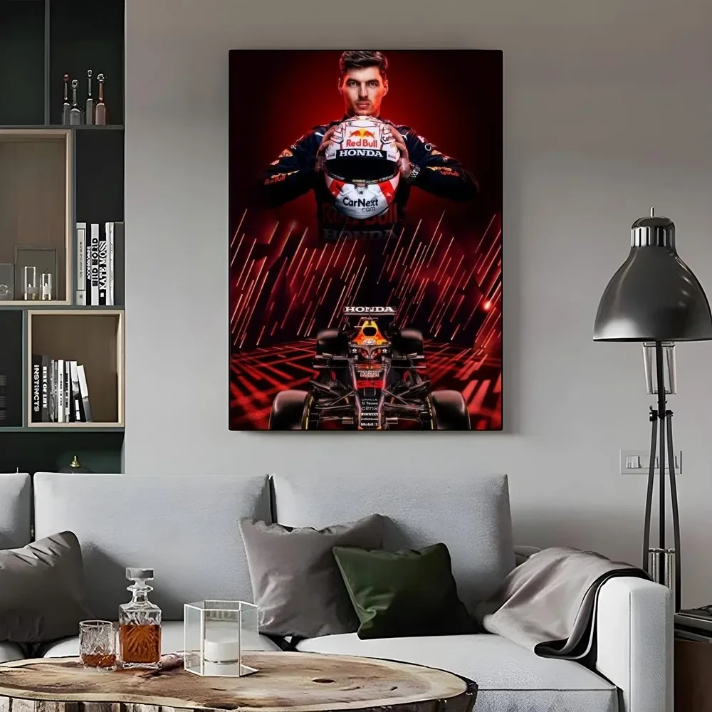 M-Max F1 سيارة V-Verstappen المشارك ورقة طباعة غرفة المعيشة المنزلي غرفة نوم مدخل بار مطعم مقهى الفن اللوحة الديكور