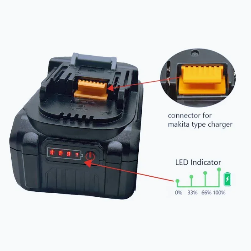 21V 10AH/14AH 21700 electric lithium-ion tool battery, suitable for Makita substitute LXT BL1850 BL184021V screwdriver with BMS