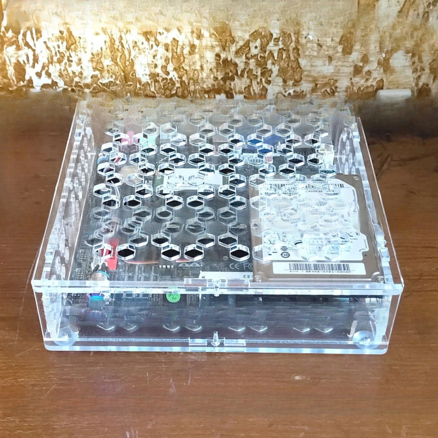 ITX Small Chassis Mini Compact Acrylic Plexiglass DIY Display Core Computer Onboard DC Industrial Control Main Board Portable