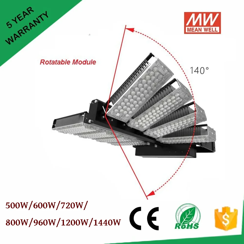 

LED floodlight 500W 600W 1000W 1200W high mast sport court stadium square football flood lighting IP67 LED spotlight