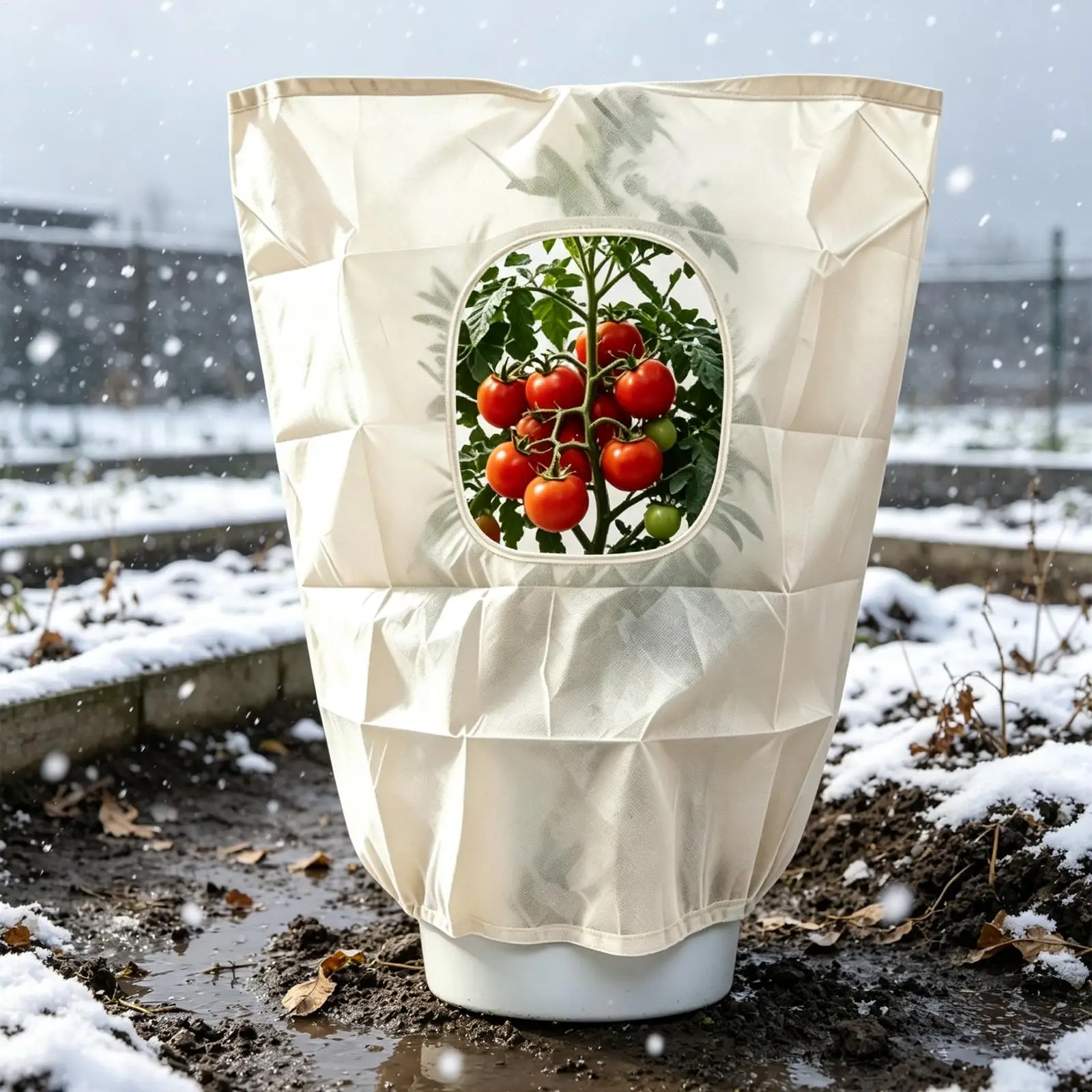 Non woven Plant Frost Protection Cover View Window Breathable Anti Frost Freeze Protection Cover Cold Resistant multi size