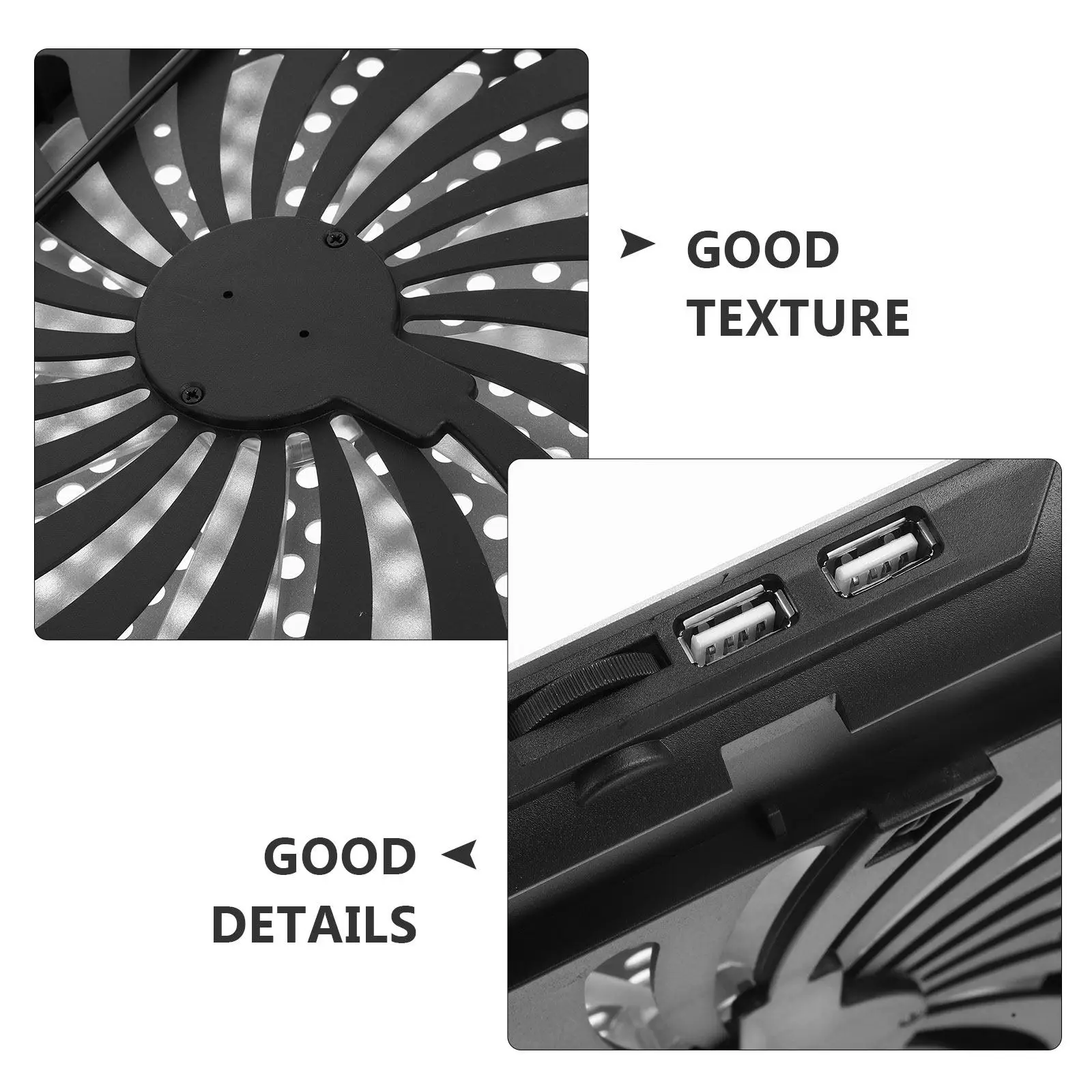 Notebook Cooler Quiet Thin Mute Aluminum Alloy Laptop Cooling Pad Support Frame for Home Office Adjustable Angle Dual USB