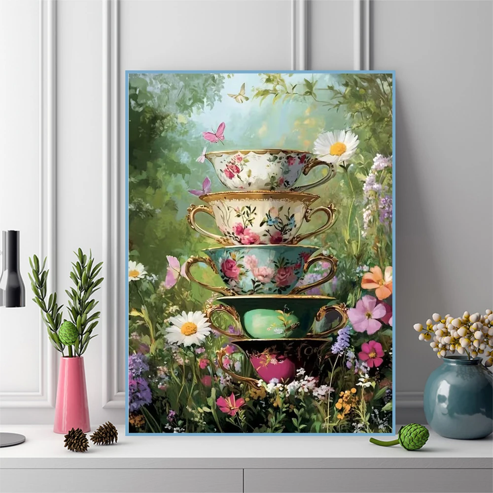 Art Craft Cup - Mosaico di Diamanti Paesaggio Floreale, Pittura