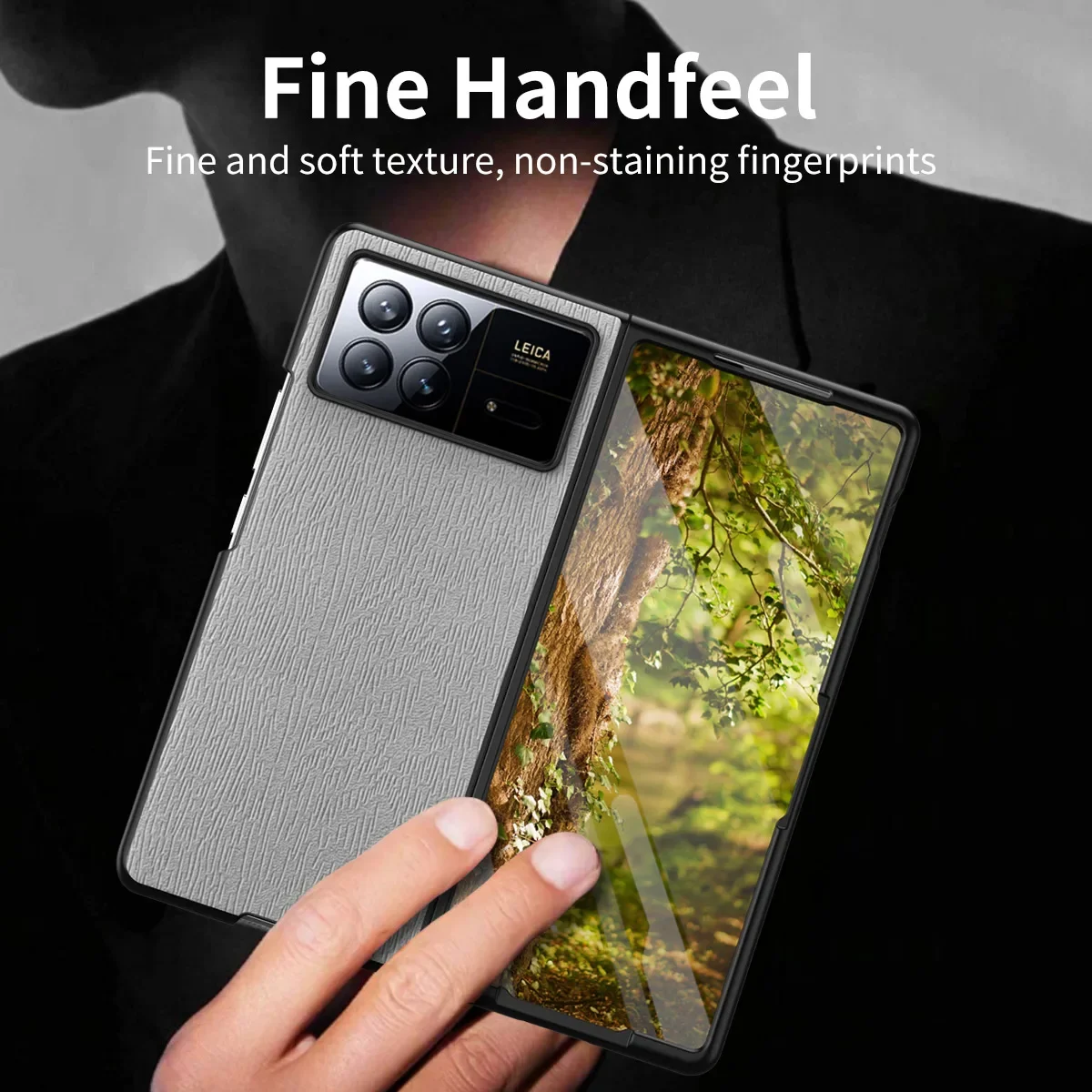 For Xiaomi Mix Fold 3 Fold 2  Phone Case Leather Luxury Frosted Tree Pattern Cute Hard PC Frame Folding Cover Xiaomi Mix Fold3