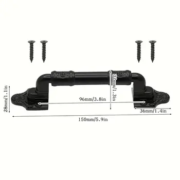 復古黑色金屬門把手,亮面處理,鄉村穀倉門把手,適用於櫥櫃、衣櫃、滑動門 - 耐用金屬 10 最佳銷售 金屬把手 - №6