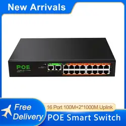 TEROW – commutateur PoE 16 8 4 ports Ethernet Gigabit, réseau intelligent 100/1000M pour Intelbras/routeur Wifi/caméra IP/AP sans fil