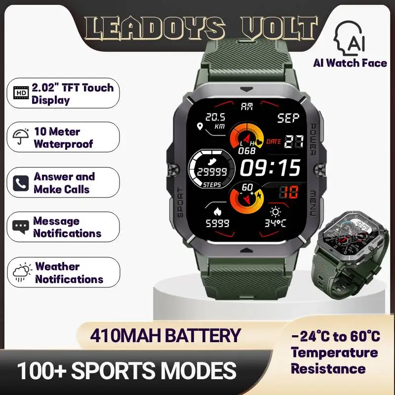 

Leadoys C28 Smart Watch for Android 2.03'' Color Screen Bluetooth Calling Blood Oxygen & Pressure Monitoring Fitness Tracker