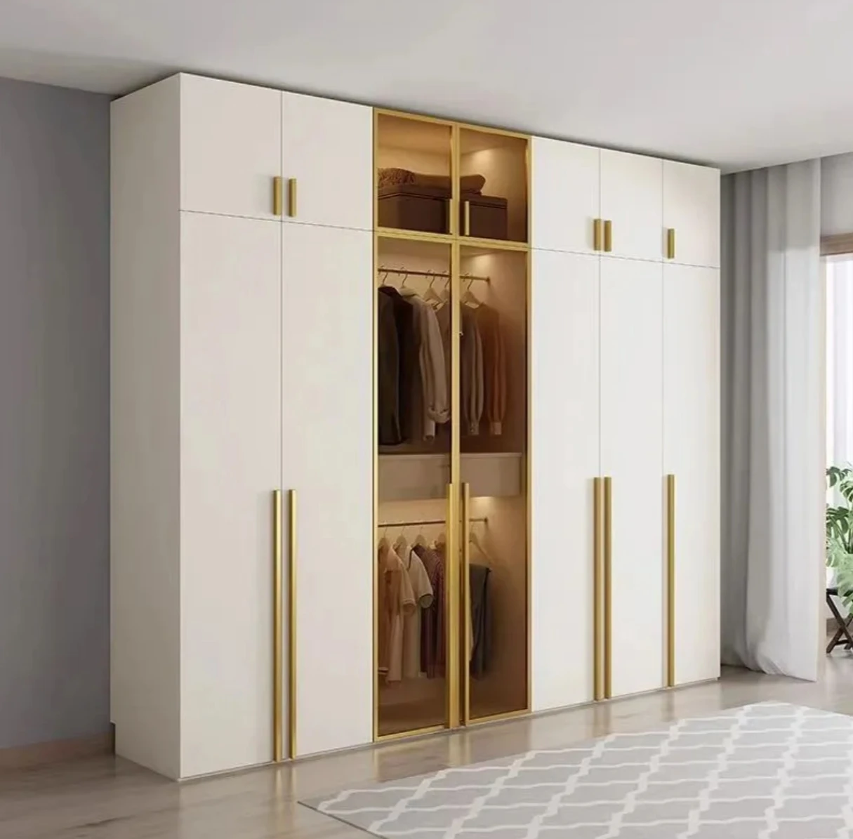 #Hostel Prints Balcony Wooden Wardrobe MDF Modern Minimalist Sliding Multi-functional General Use Home Furniture Bedroom