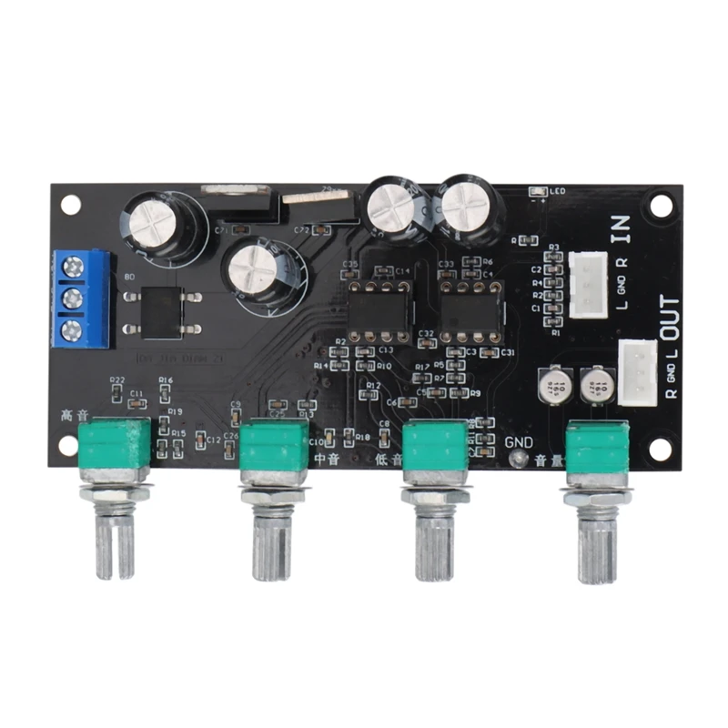 FFYY-NE5532 Amplifier Tone Preamp Board Treble Bass Midrange Volume Tone Control Adjustment Pre-Amplifier