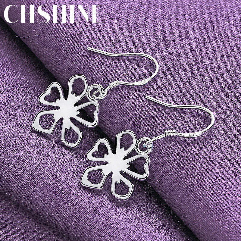 CHSHINE 925 Sterling Silver Charm Flower Earrings Party Gifts Fashion Women's High Quality Jewelry