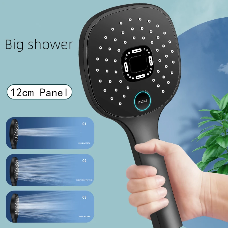 High Pressure Bathroom Shower Head 12CM large panel Rainfall Handheld Showerhead Water Saving Hand Showers Bathroom Accessories