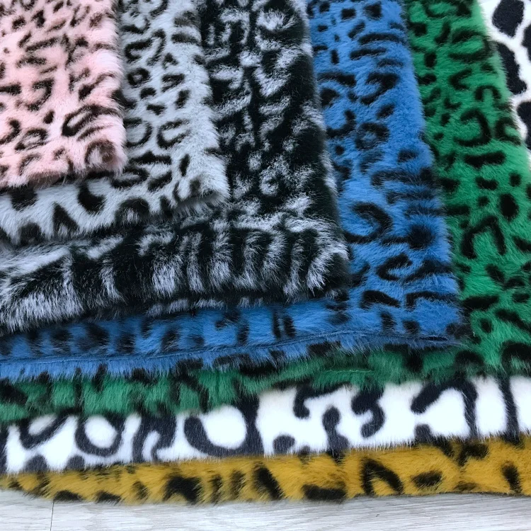 

Fur Fabric By The Meter for Clothing Coats Bags Sewing Black Leopard Dot Pattern Rabbit Plush Winter Thickened Printed Diy Cloth