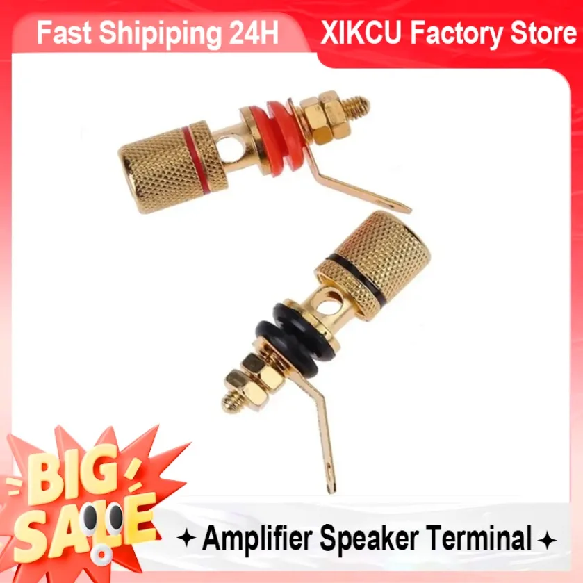 XIKCU 2-10pcs Gold Plated Amplifier Speaker Terminal Binding Post Banana Plug Socket Connector Suitable for 4mm Banana Plugs