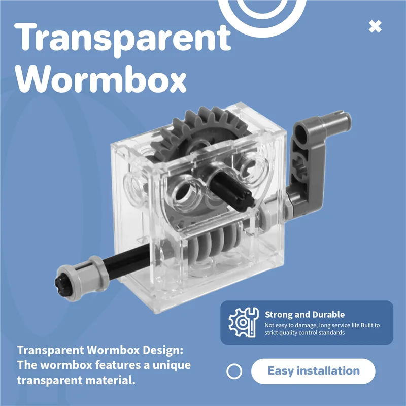 B27B Gear Motor Reducer Gearbox Assembly Kits 6 Set Compatible With Lego Technic Trans-Clear Wormbox
