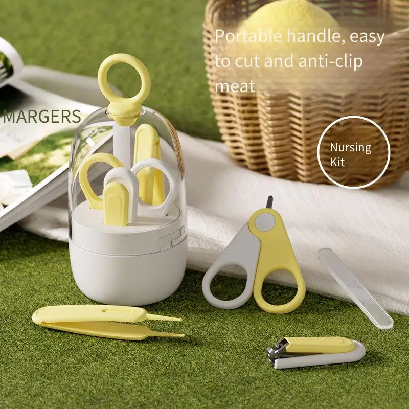 

Baby Nail Clipper Set Newborn Nail Scissors File Kit Safe Anti-Pinch Portable Trimming Tools for Infant Nail Care