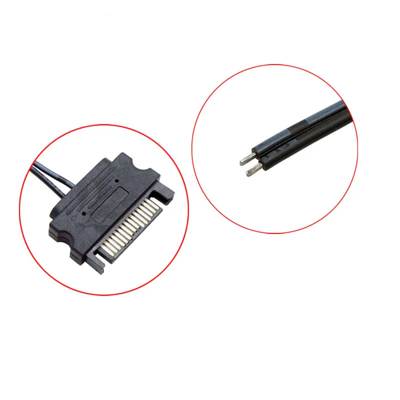 Чехол для компьютера, 15 см, 30 см, 50 см, SATA, 5 В, 15-контактный провод 22AWG, луженая медь, с кабелем питания