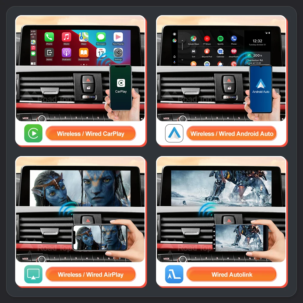 مشغل سيارة لاسلكي أندرويد مع وصلة مرآة ، البث ، وظيفة تشغيل السيارة ، بي ام دبليو 3 4 سلسلة ، F30 ، F31 ، F32 ، F33 ، F34 ، F35 ، F36 #3