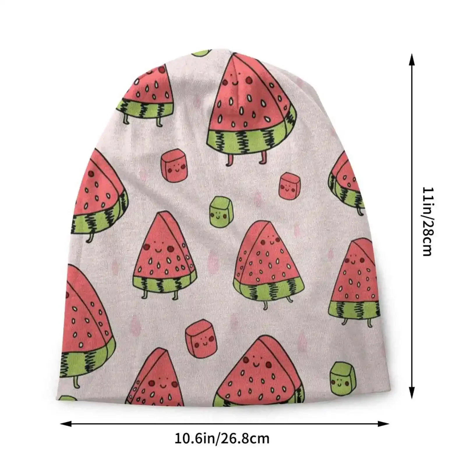 Watermelon Party Knitted Hat Warm Beanie Outdoor Caps Watermelons Seed Fruits Fruit Salad Crunchy Droplets Slices Foodie Yum