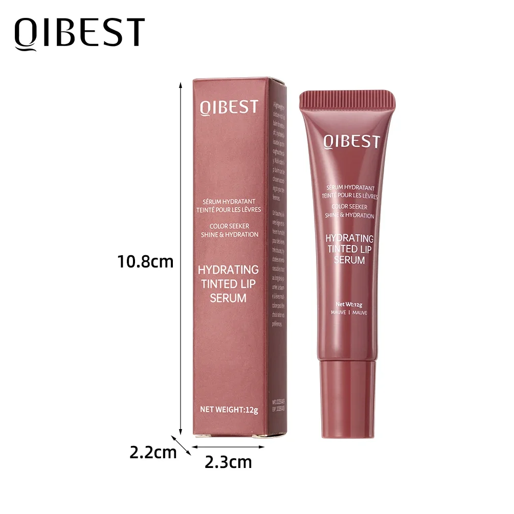 Qibest aquoso cristal claro geléia óleo labial bálsamo hidratante suavização linhas labiais geléia pout brilho labial vidro colorido lábio esmalte