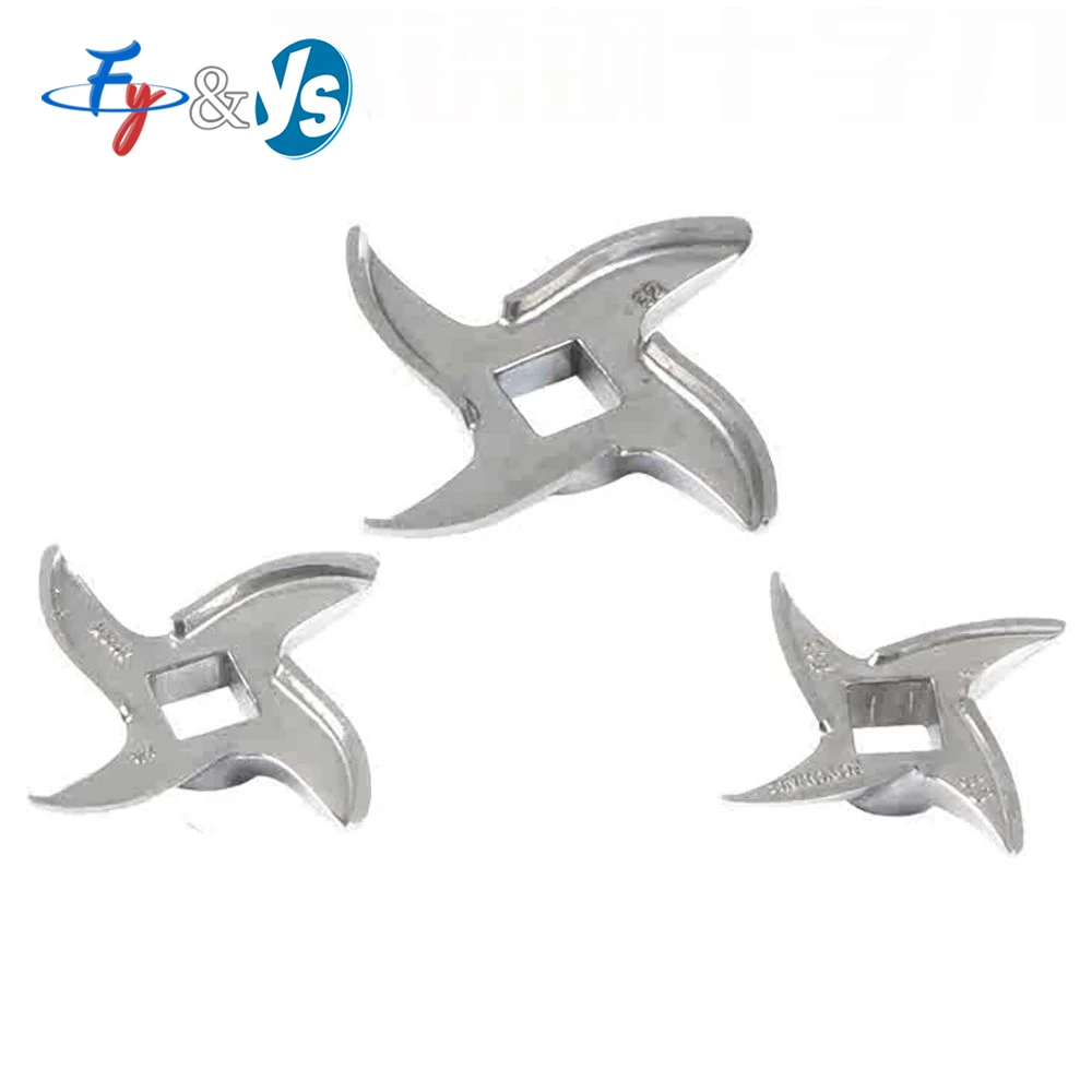 Cross Blade Stainless Steel Turtle Back Knife Accessory for Meat Grinder, Type 5, 8, 10, 12, 22, 32 Meat Cutter Blades