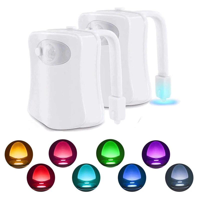 8/16 Color Changing LED Toilet Seat Night Light Sensing Light Intelligent Motion Sensor WC LED Light Sanitary Decoration Light