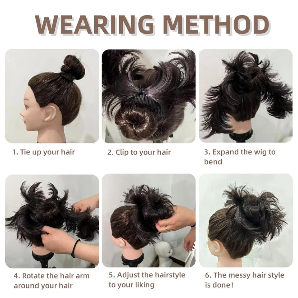 OLACARE syntetyczne doczepy do koka z włosów roztrzepany kręcone włosy Chignon Scrunchies Clip in Hairpieces Donut Updo kawałki włosów dla kobiet
