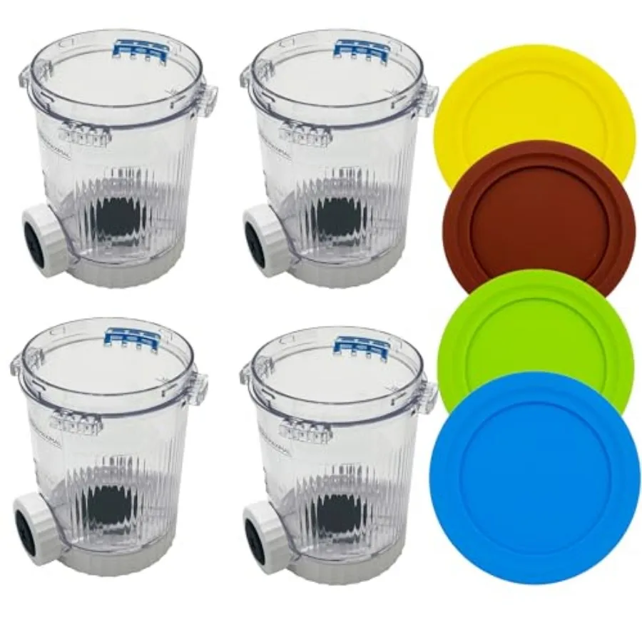 

4 Pack Replacement Swirl Ice Creami Makers Pints and Lids Compatible with Ninja Swirl by Creami NC700 NC701 Series Ice Cream an