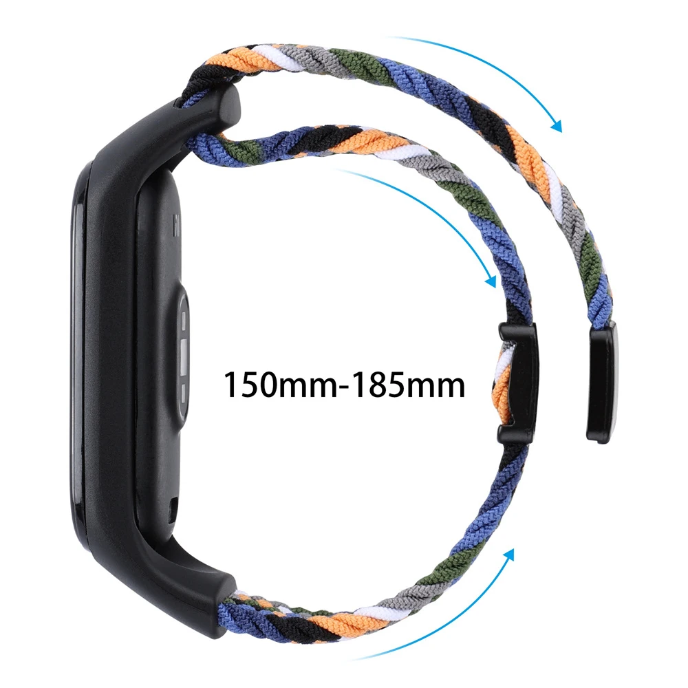 Braided Nylon WatchBand Strap For Xiaomi Mi band 8 7 6 5 Smart Wristband Braided Elastic Weave Bracelet Miband 5 4 3 Watchstrap