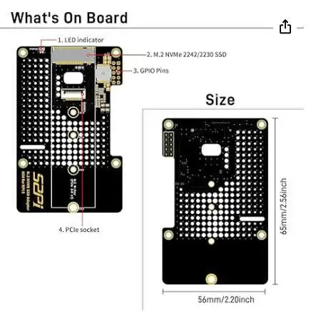 

Адаптер GeeekPi N04 M.2 NVMe к PCIe для Raspberry Pi 5, ESP32