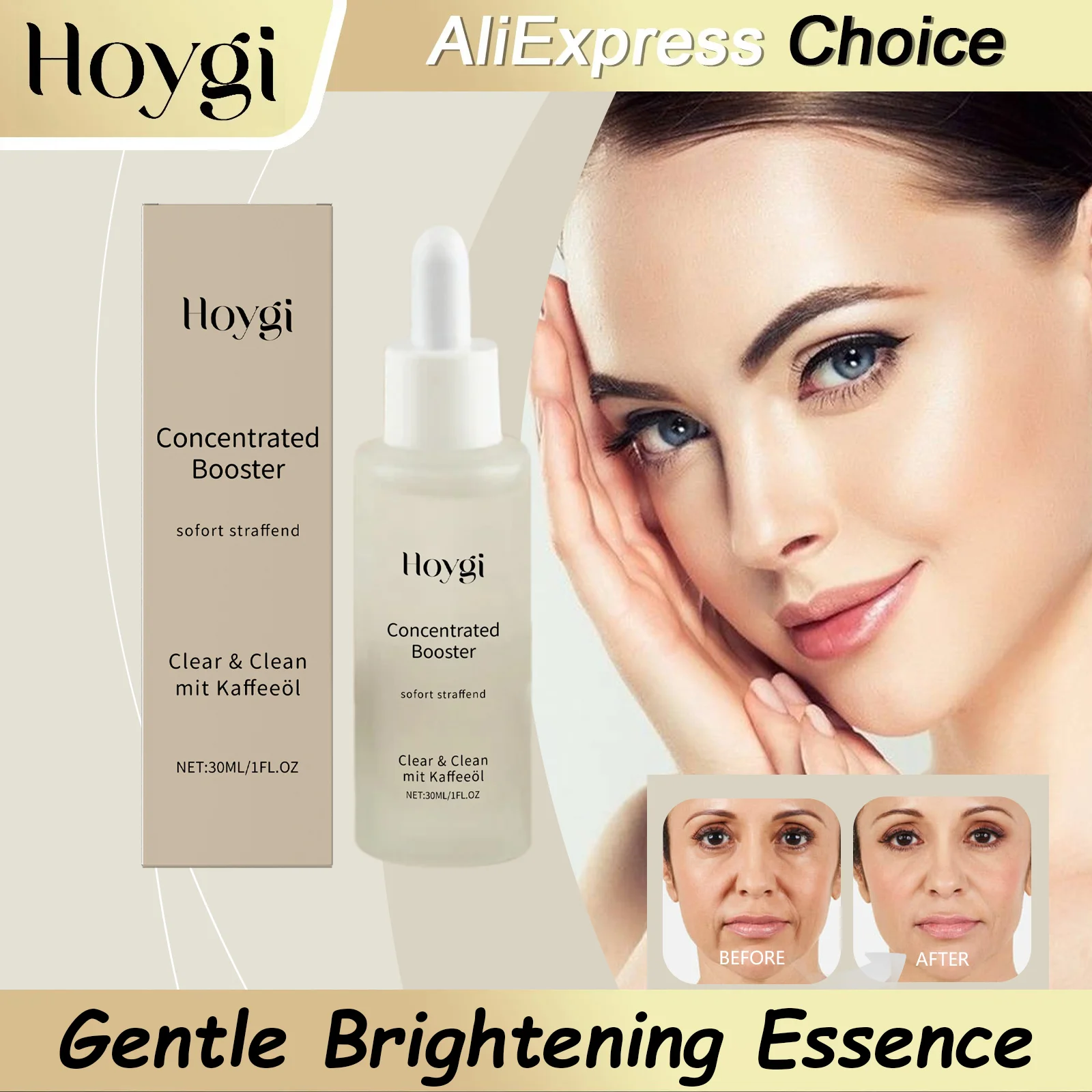 HOYGI Facial Serum Fade Fine Lines Firming Skin Shrink Pores Anti Aging Brightening Essence Skin Care Moisturizing Gentle Lotion