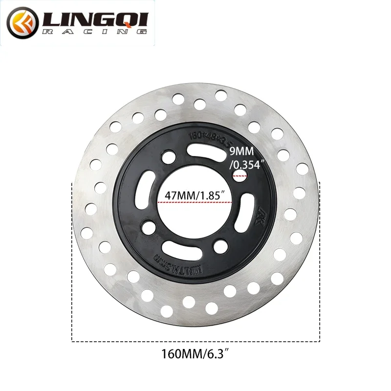 LINGQI RACING 160mm Brake Disc Rotor Pad Steel Hydraulic Brakes Accessories For ATV Go Kart Pit Dirt Bike 4 Wheeler Universal