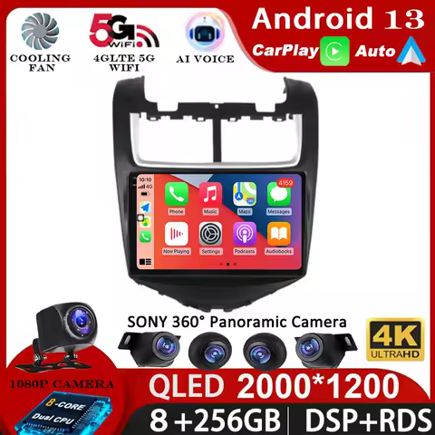 Android 15 for Chevrolet Aveo Sonic 2014 - 2018 GPS Car Radio Multimedia Player Auto Carplay Bluetooth DSP IPS QLED Touch Screen