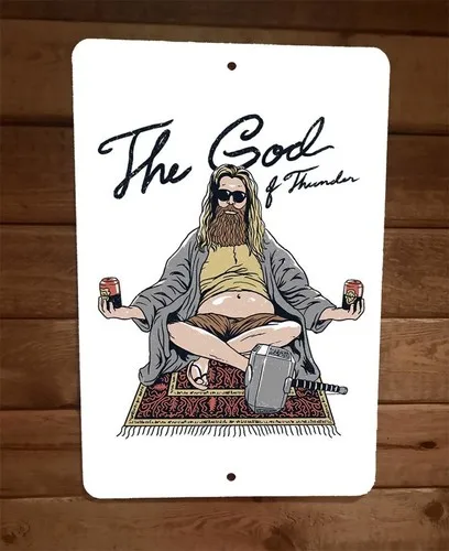 Big Lebowski God of Thunder The Dude  Metal Wall Sign Poster