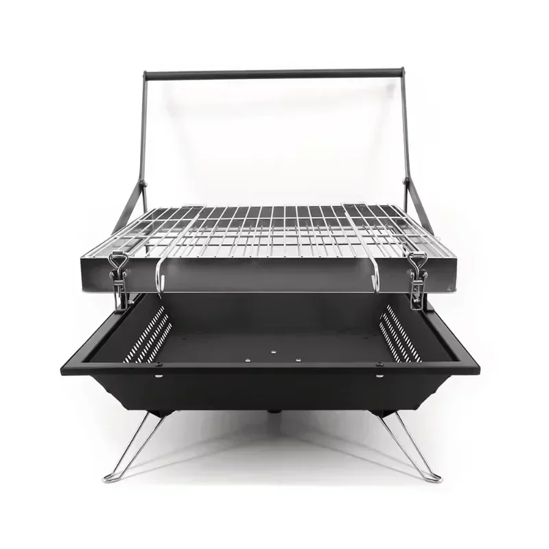 Portable Camping Easy Charcoal Flip Folding BBQ Grills