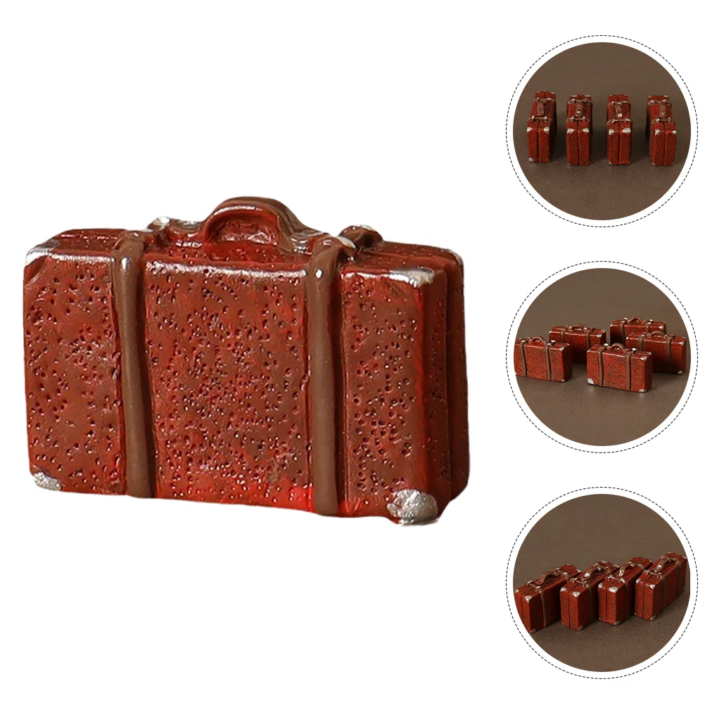 6 Pcs House Tiny Suitcase Mini Toy Luggage Miniature Dollhouse Props Resin Party Favor Travel
