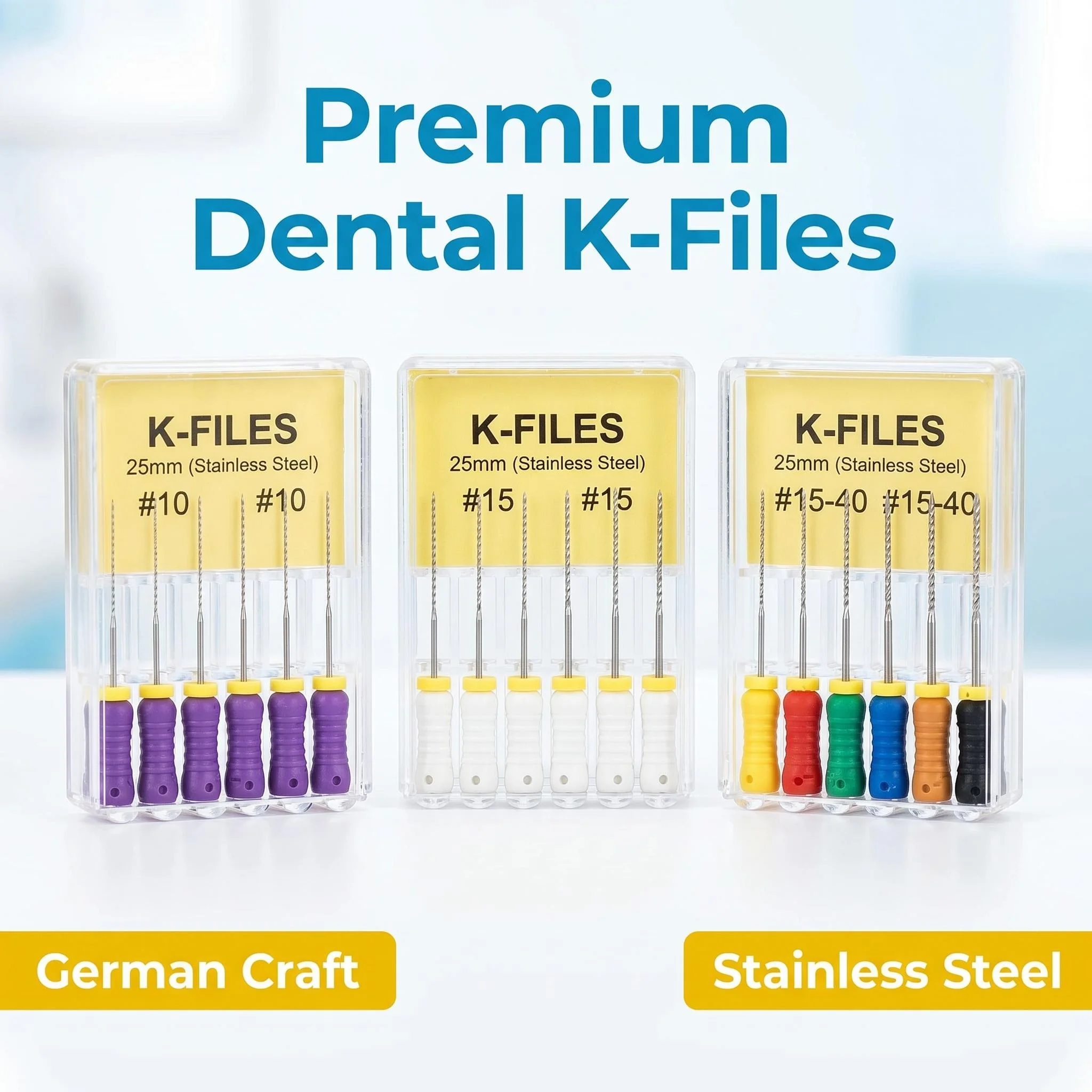 

6Pcs Dental K Files Endodontic Endo Hand File Stainless Steel Root Canal Instrument 21/25mm for Dentist Tools
