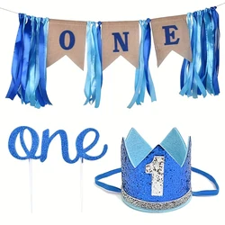 3PCS Baby Boy One Year Birthday Party I AM One Decoration Banner1st Birthday for Boy 