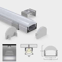 LED 알루미늄 프로파일 책장 렌즈 라이트 스트립 바, LED 채널 디퓨저, 쥬얼리 디스플레이, 캐비닛 선반 스포트라이트 조명, 0.5 m, 1m