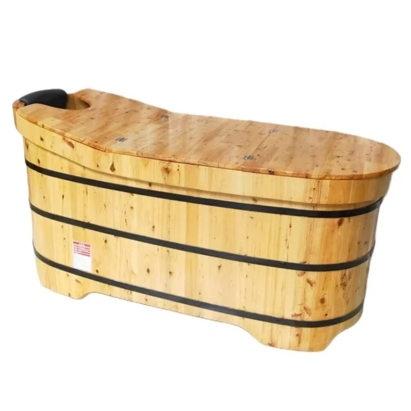 yjq  Cedar Bath Basin Adult Bath Tank Solid Wood Fumigation Barrel